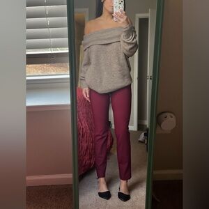 Theory cropped maroon pants